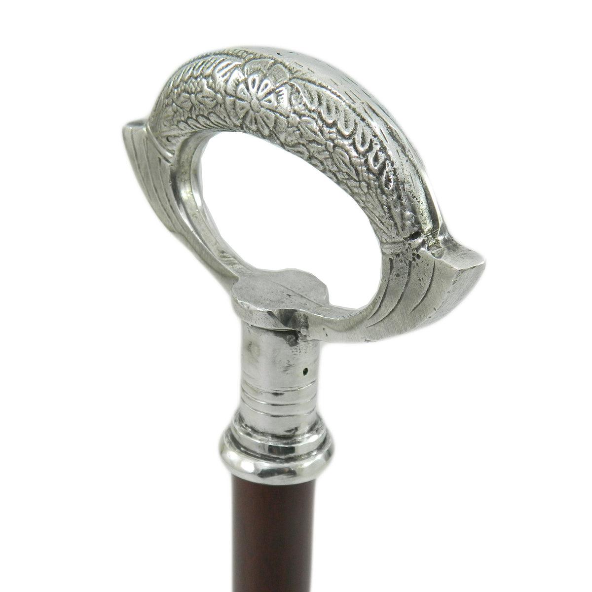 Custom Made Unique Hand Grip Solid Pewter Walking Cane