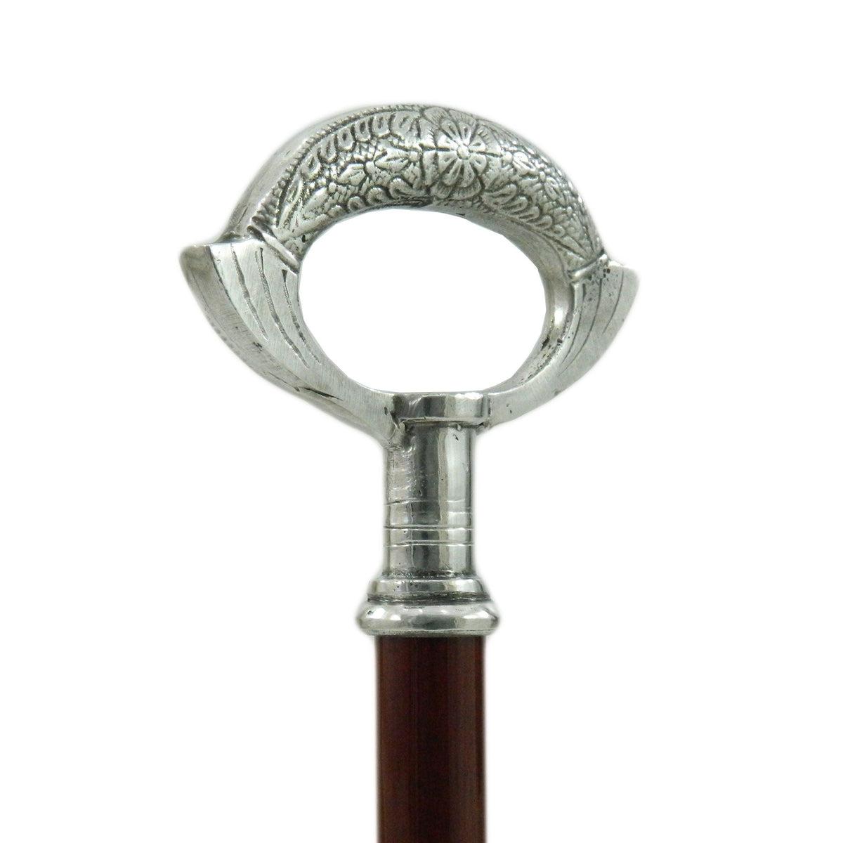 Custom Made Unique Hand Grip Solid Pewter Walking Cane