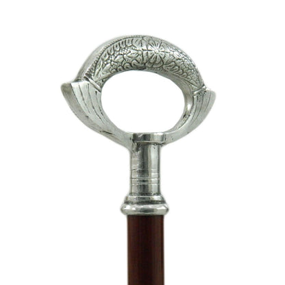 Custom Made Unique Hand Grip Solid Pewter Walking Cane