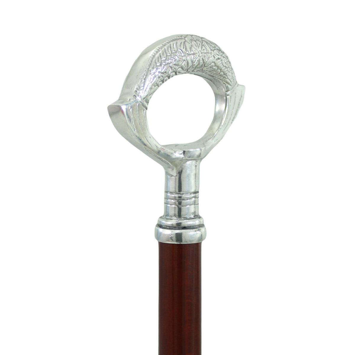 Custom Made Unique Hand Grip Solid Pewter Walking Cane