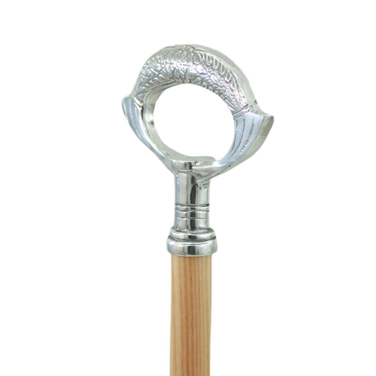 Custom Made Unique Hand Grip Solid Pewter Walking Cane