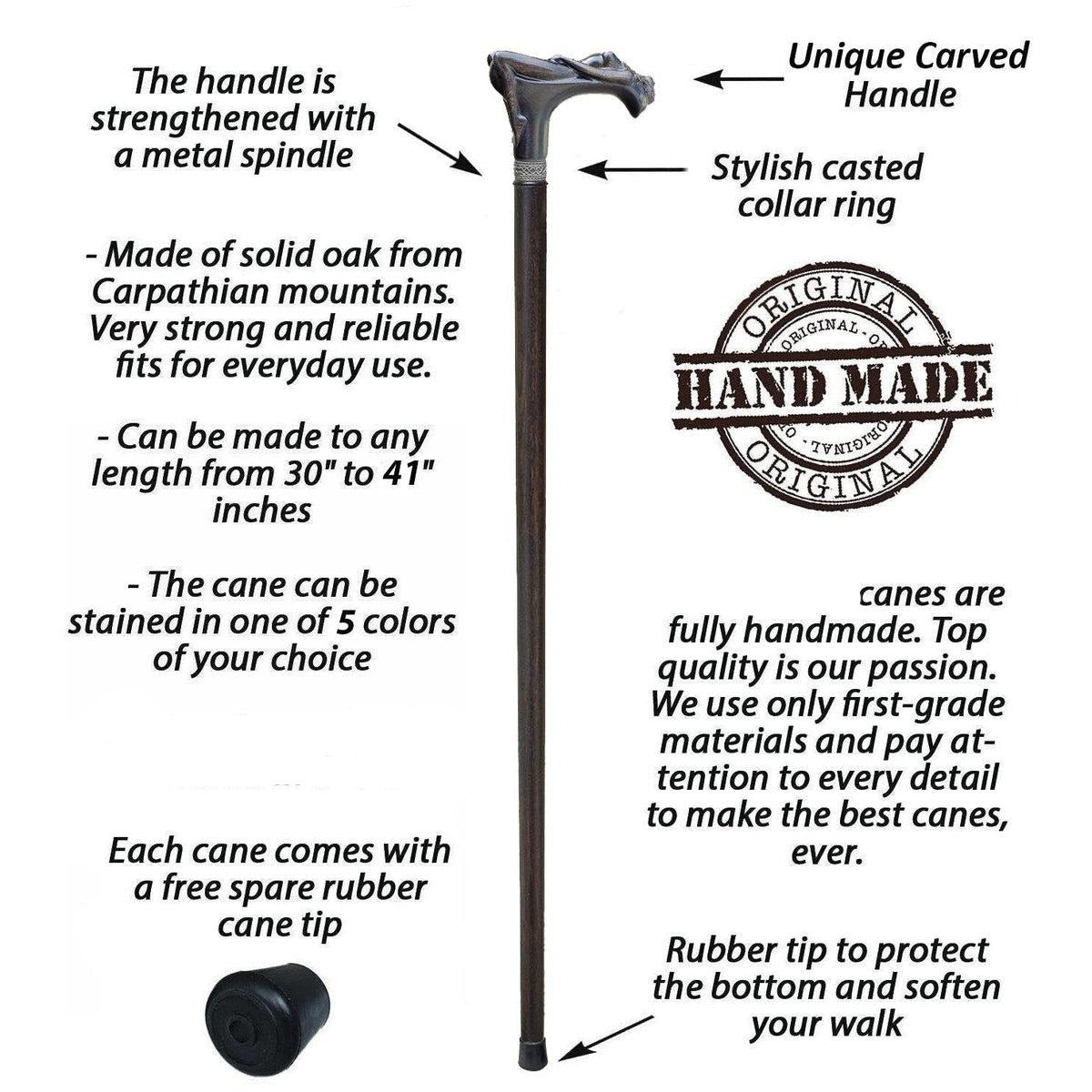 Custom Mens Wooden Hand Carved Goddess Cane Or Walking Stick
