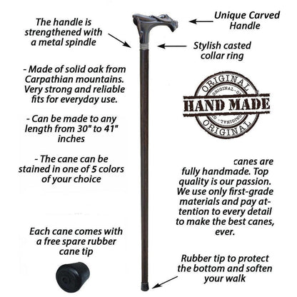 Custom Mens Wooden Hand Carved Goddess Cane Or Walking Stick