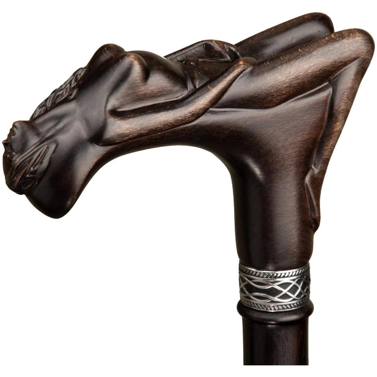 Custom Mens Wooden Hand Carved Goddess Cane Or Walking Stick