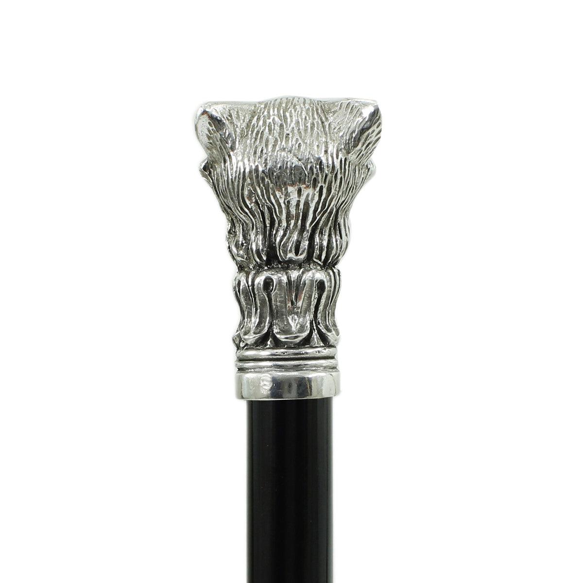 Custom Pewter Cat Cane Or Walking Stick Handmade in Italy