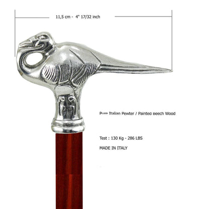 Custom Pewter Poirot Swan Cane Handle or Walking Stick