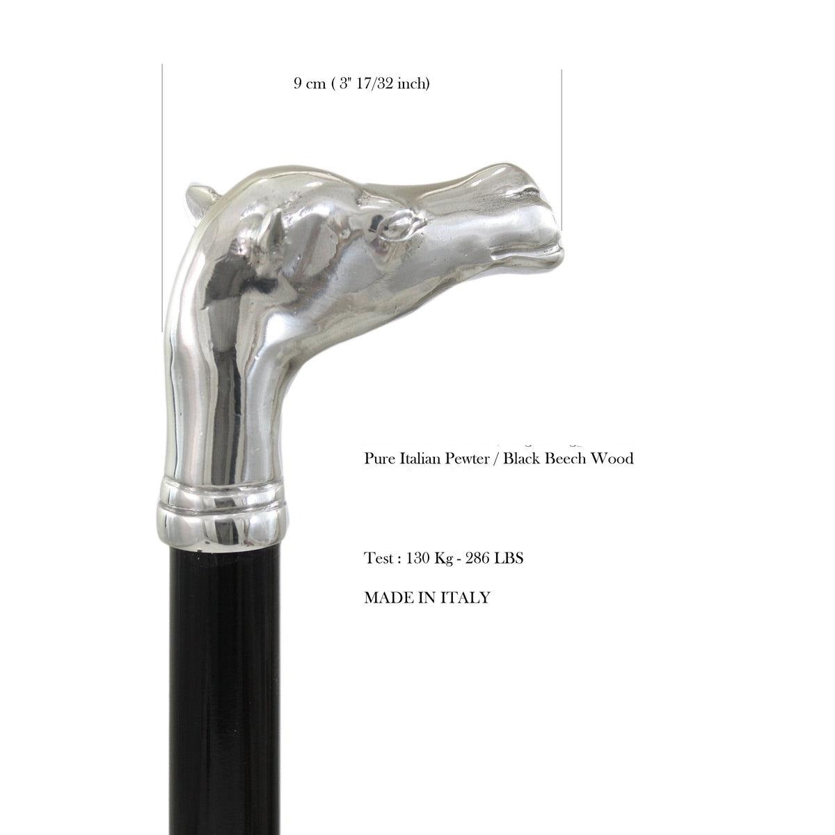 Custom Pure Pewter Camel Cane or Walking Stick