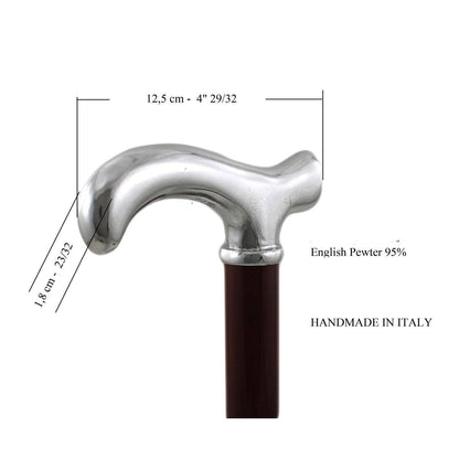 Custom Pure Pewter Derby Handle Classy Cane Or Walking Stick