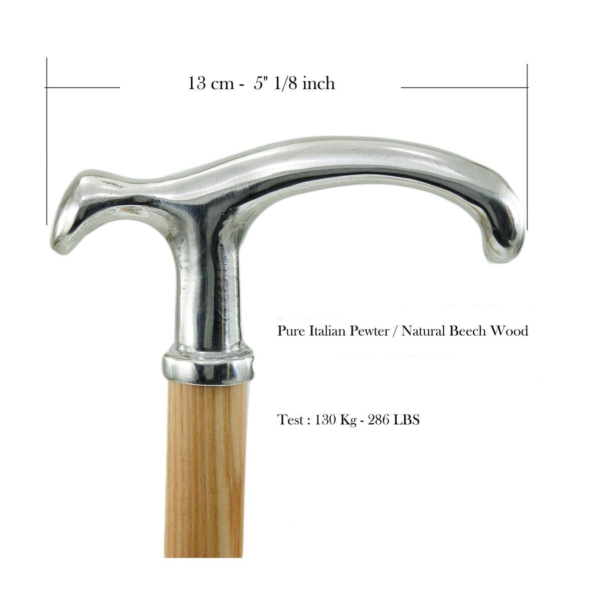 Custom Pure Pewter Elegant Fritz Handle Cane Or Walking Stick