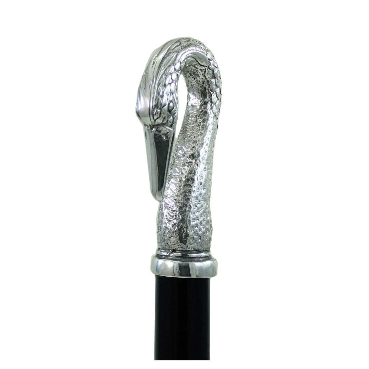 Custom Pure Pewter Swan Neck Walking Stick