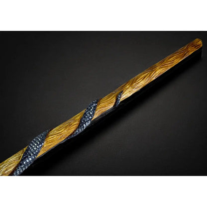 Custom Regal Serpent Crest Handcrafted Walking Stick
