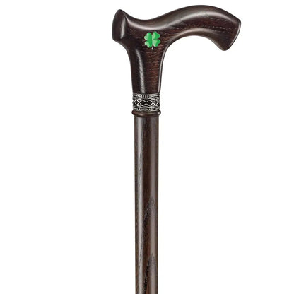 Custom Wooden 4 Leaf Shamrock Irish Cane Or Walking Stick