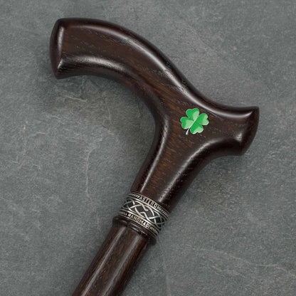 Custom Wooden 4 Leaf Shamrock Irish Cane Or Walking Stick