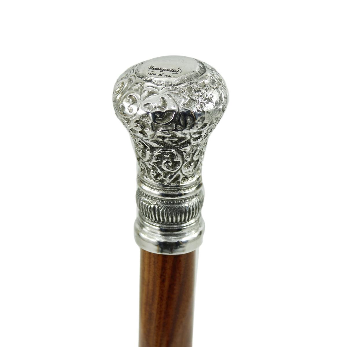 Elegant Custom Made Solid Pewter Capstick Conical Walking Cane