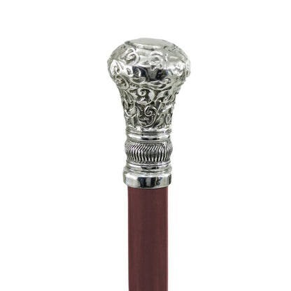 Elegant Custom Made Solid Pewter Capstick Conical Walking Cane