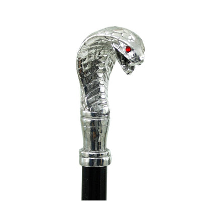 Elegant Custom Pure Pewter Cobra Cane or Walking Stick