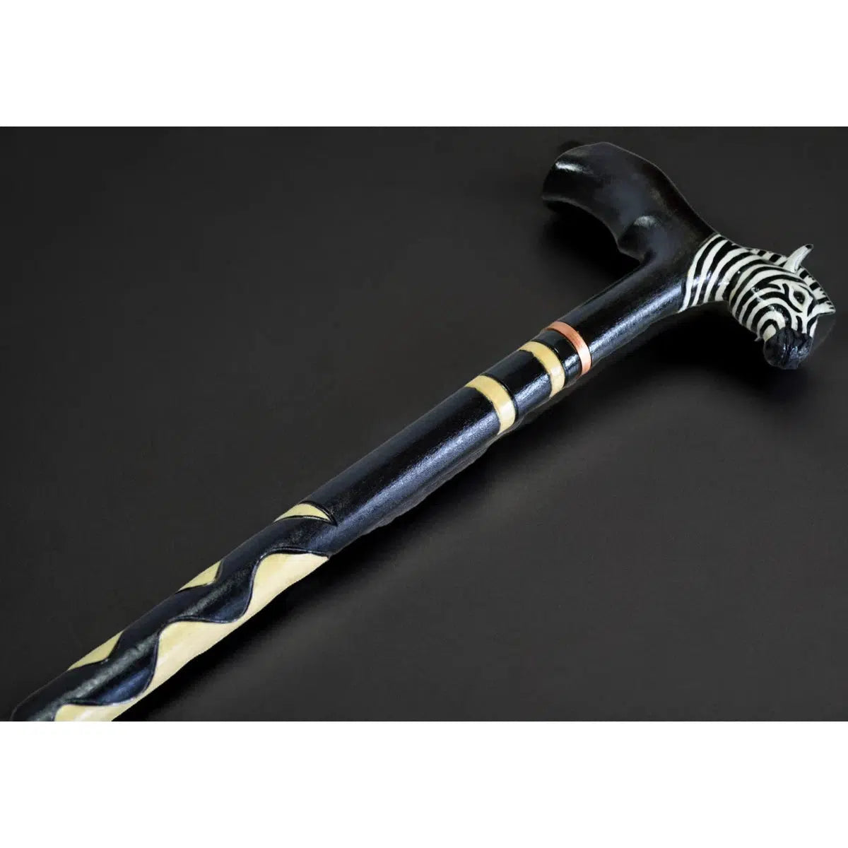 Exquisite Hand carved Zebra Cane - Custom Length