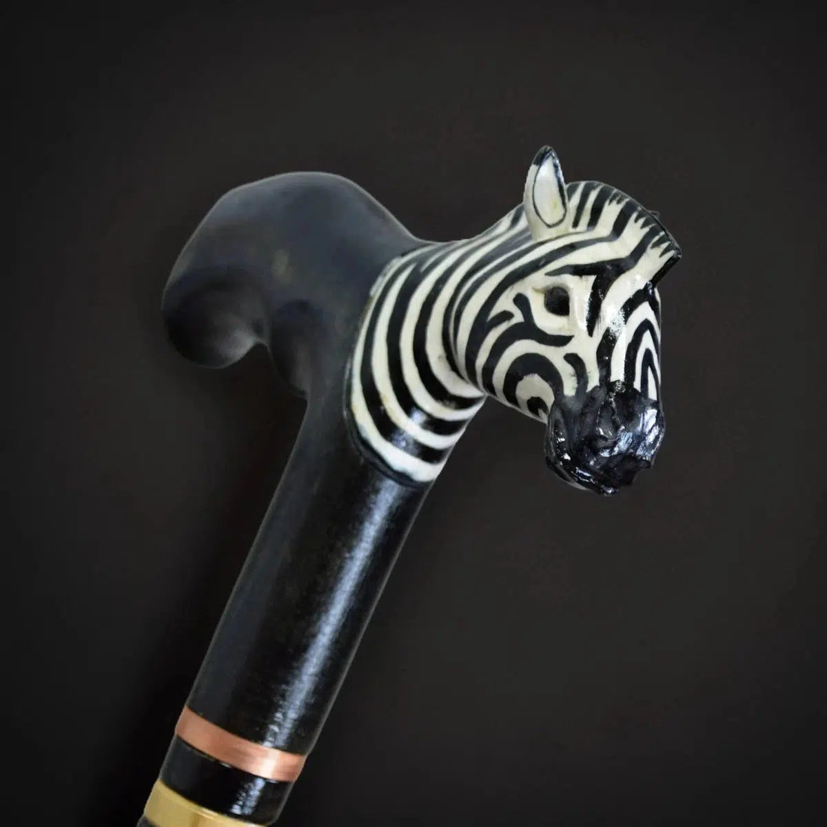 Exquisite Hand carved Zebra Cane - Custom Length