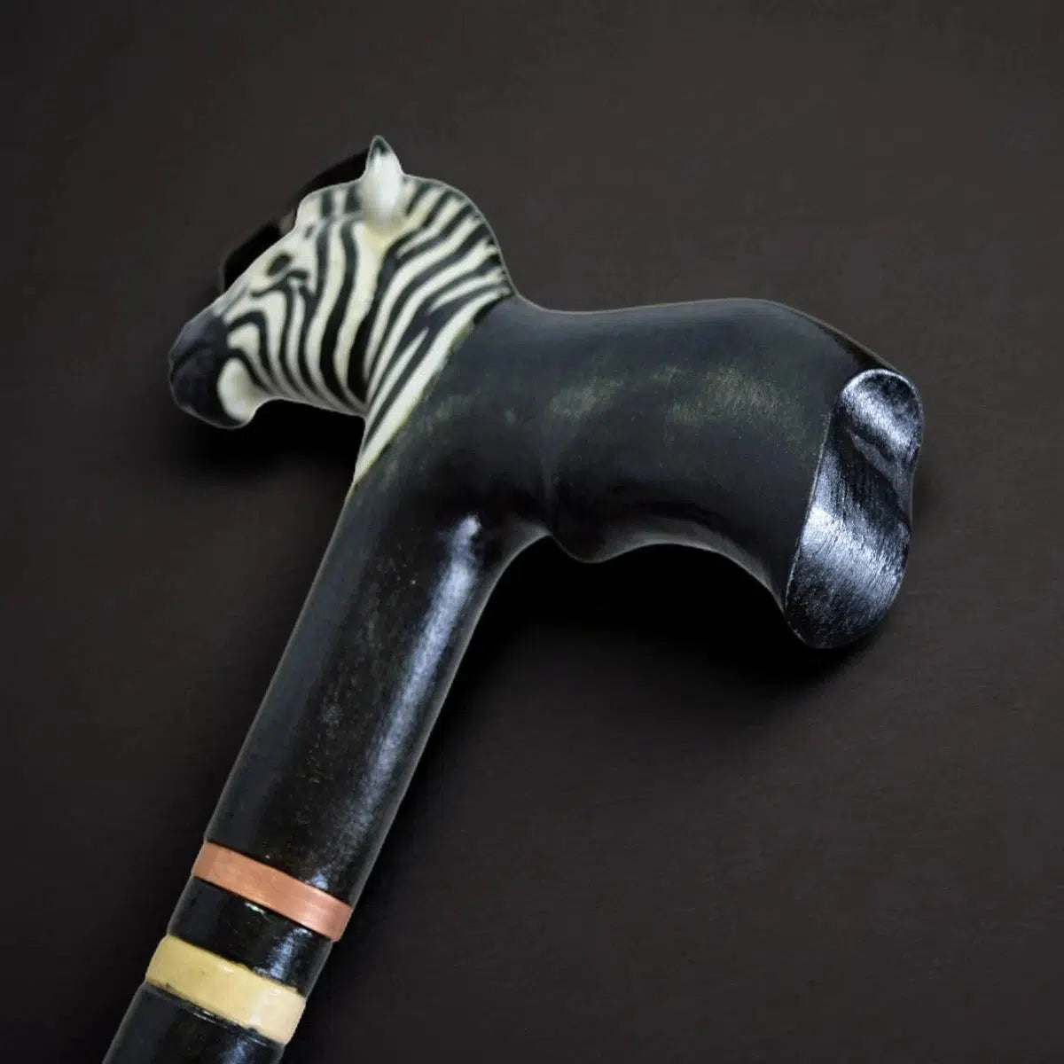 Exquisite Hand carved Zebra Cane - Custom Length