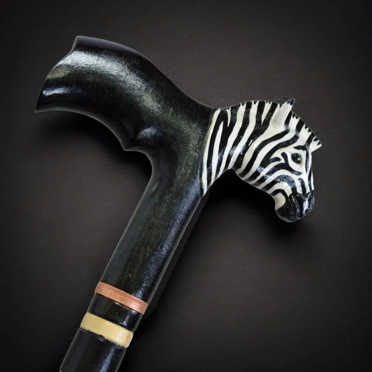 Exquisite Hand carved Zebra Cane - Custom Length