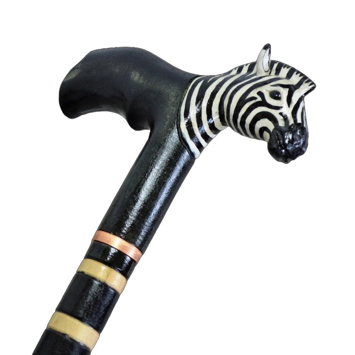 Exquisite Hand carved Zebra Cane - Custom Length