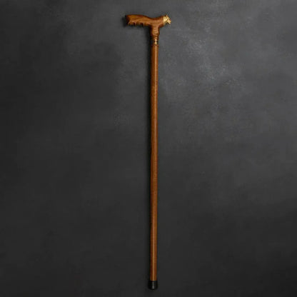 Fashionable Custom Wooden Lioness Walking Cane - Custom Length and Colour