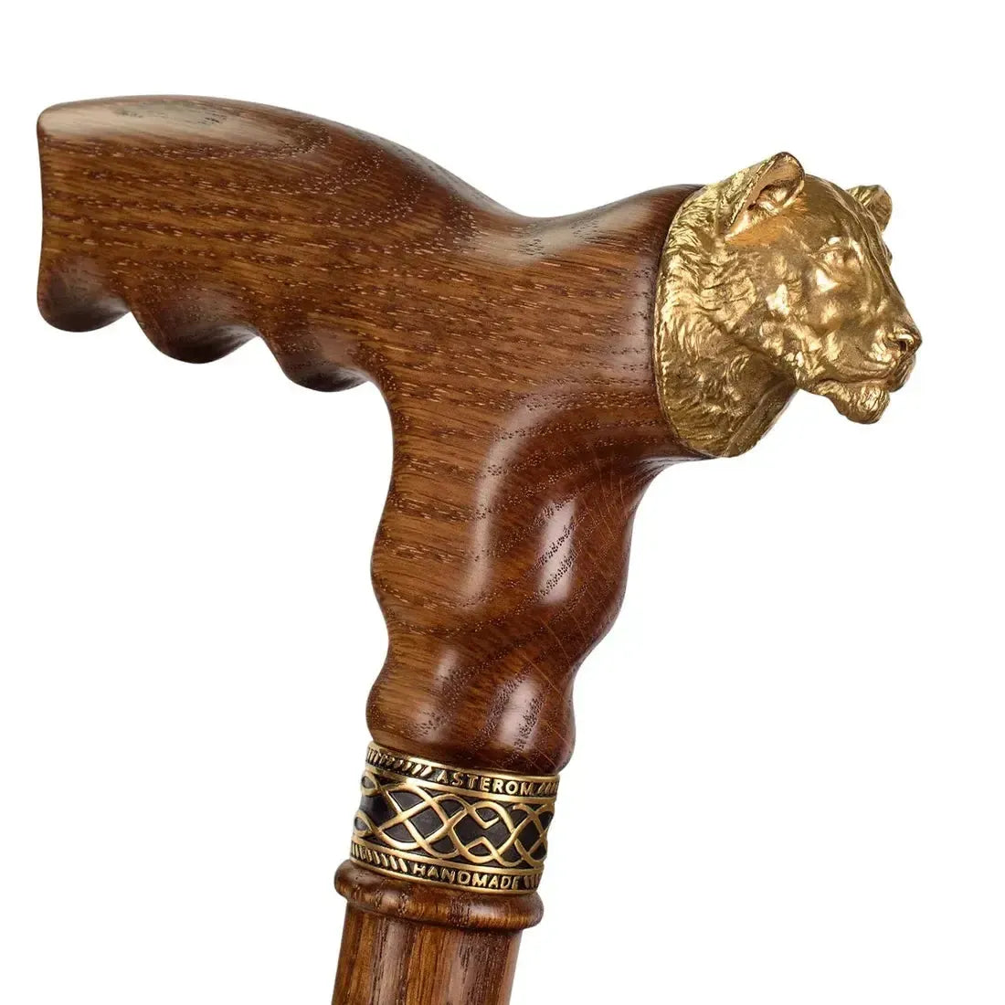 Fashionable Custom Wooden Lioness Walking Cane - Custom Length and Colour
