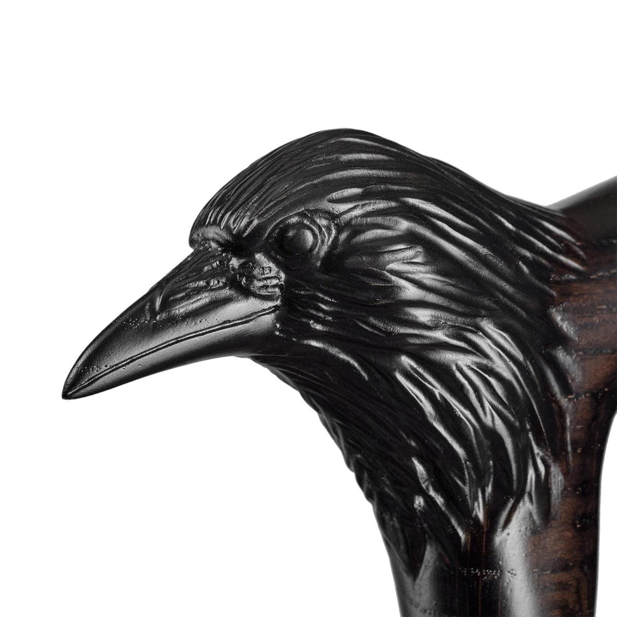 Black Raven Walking Cane Crow Hand Carved Wood Birds Decorative Walking  Stick