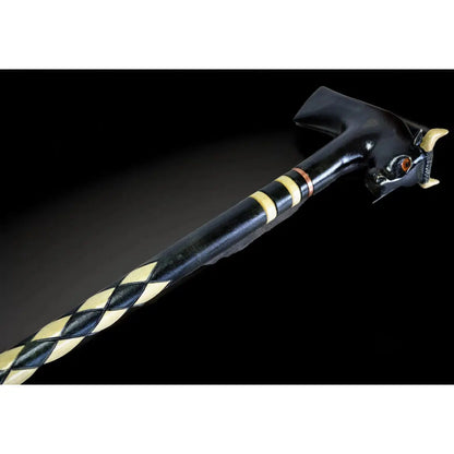 Hand Carved Black Bull Cane - Tailored Lengths and Features
