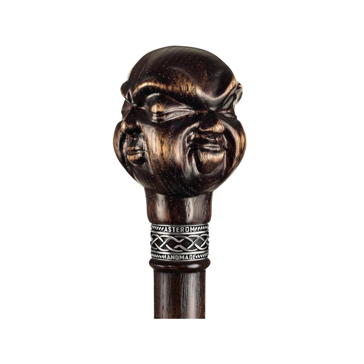 Handcrafted Wooden Buddha Walking Stick - Elegant and Stylish Cane for Men and Women