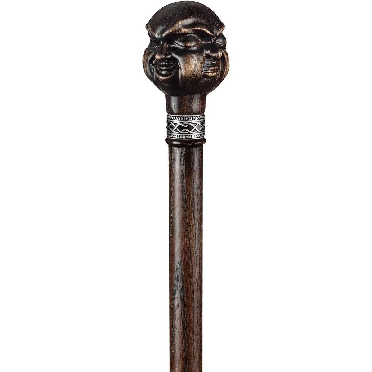 Handcrafted Wooden Buddha Walking Stick - Elegant and Stylish Cane for Men and Women