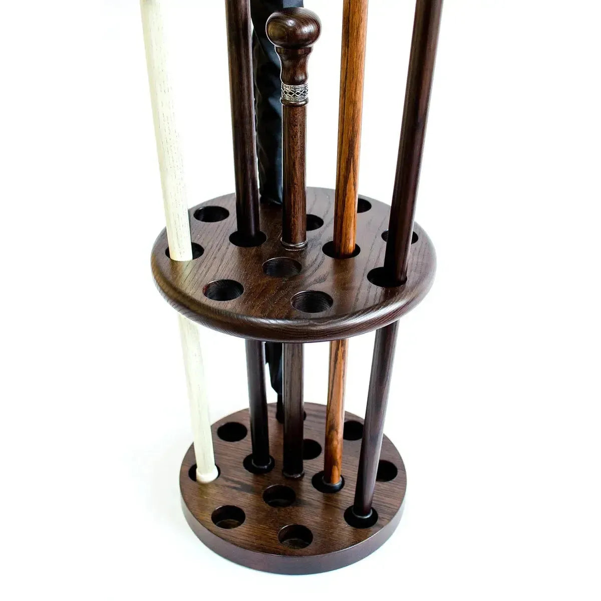 Hand-Carved Solid Oak Walking Cane Stand – 12-Stick Display Rack