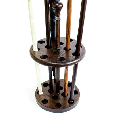 Hand-Carved Solid Oak Walking Cane Stand – 12-Stick Display Rack