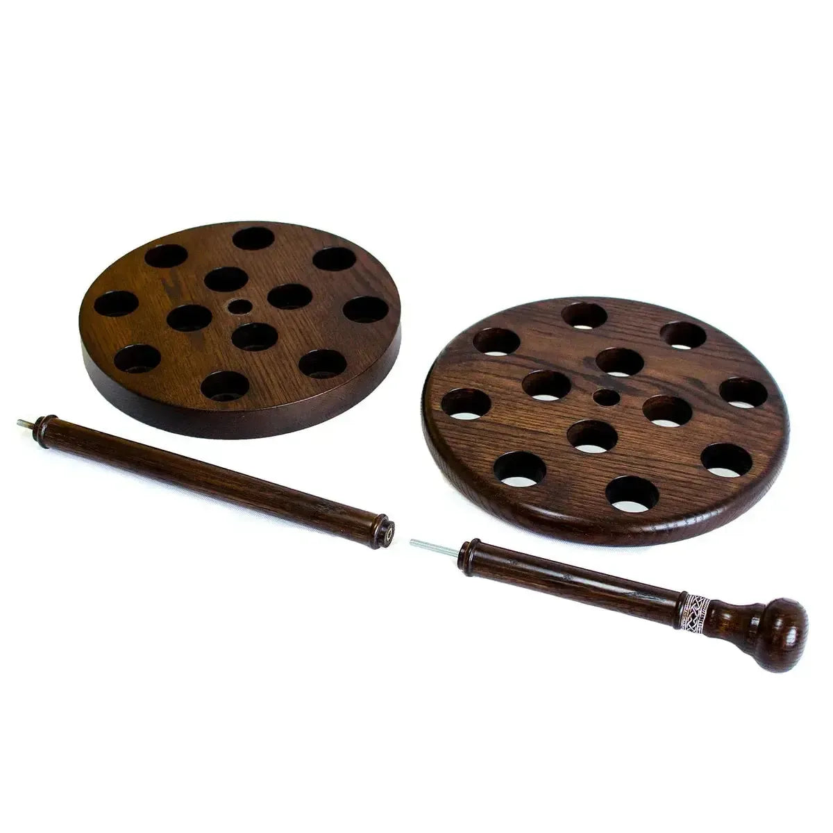 Hand-Carved Solid Oak Walking Cane Stand – 12-Stick Display Rack