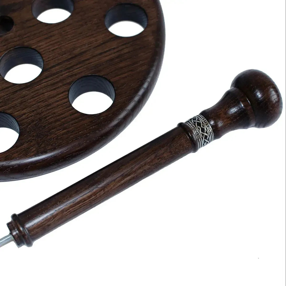 Hand-Carved Solid Oak Walking Cane Stand – 12-Stick Display Rack