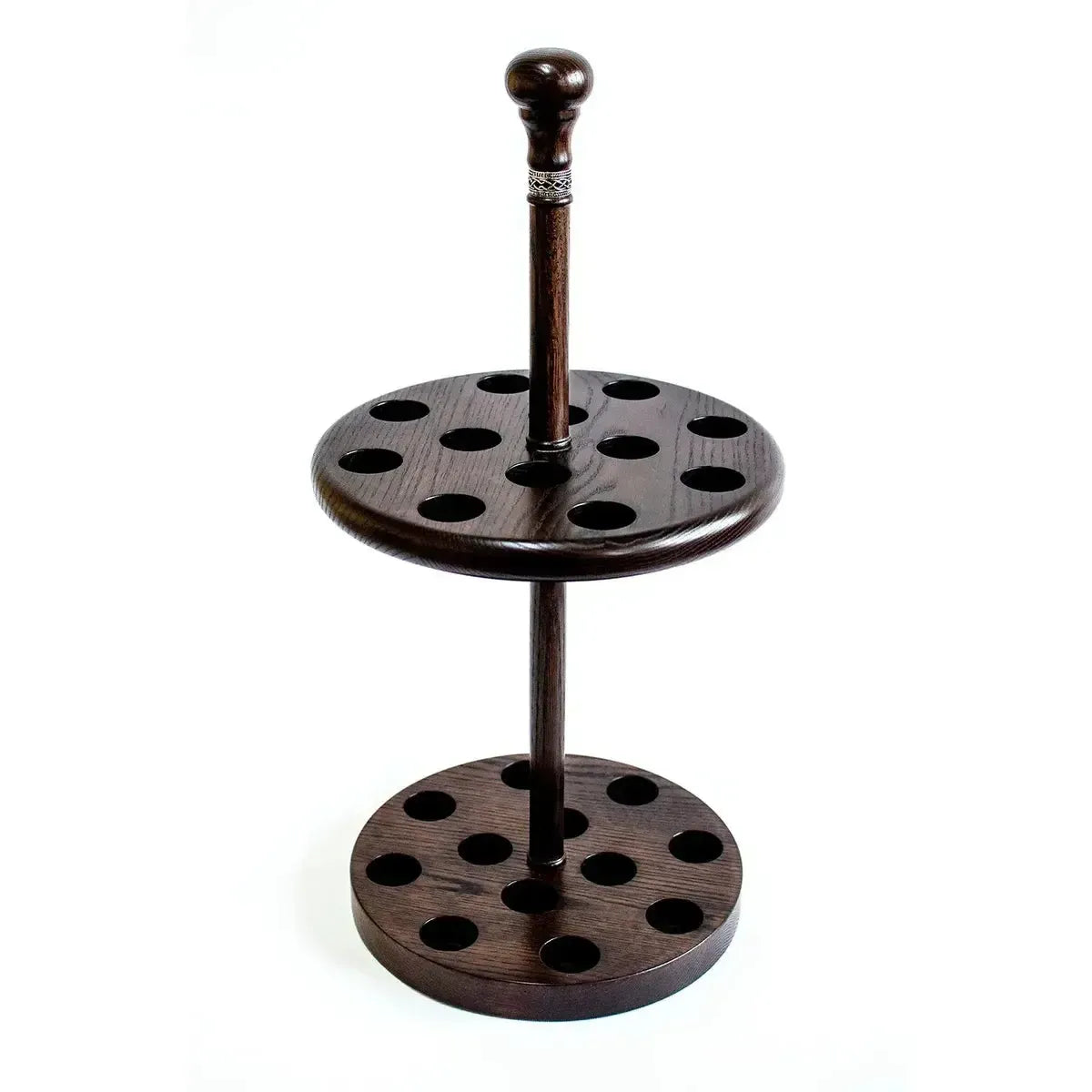 Hand-Carved Solid Oak Walking Cane Stand – 12-Stick Display Rack