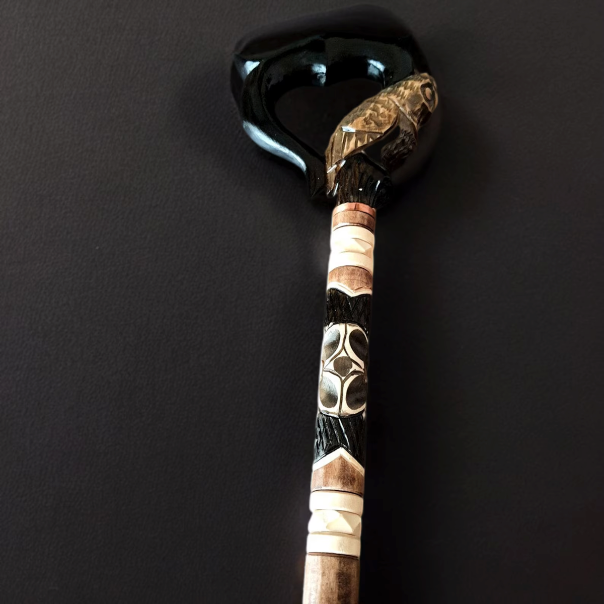 Hand Carved Wooden Owl Walking Stick - Made For You