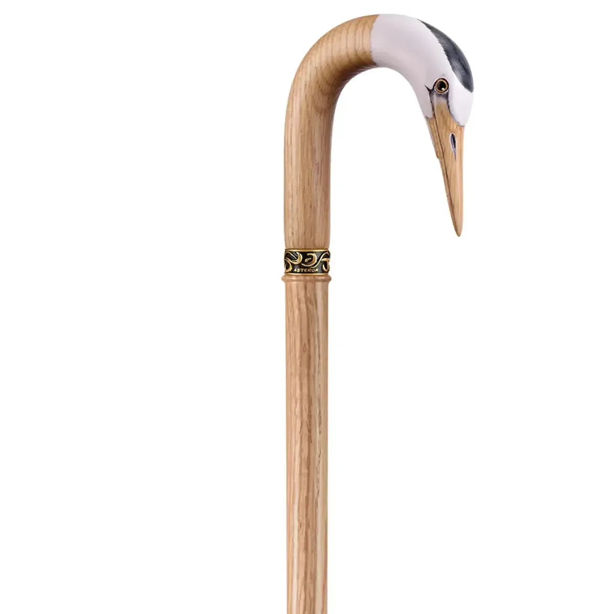 Hand-Painted Cane – Elegant Shepherd’s Crook Walking Stick with Crane Head
