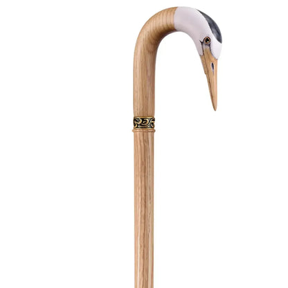 Hand-Painted Cane – Elegant Shepherd’s Crook Walking Stick with Crane Head