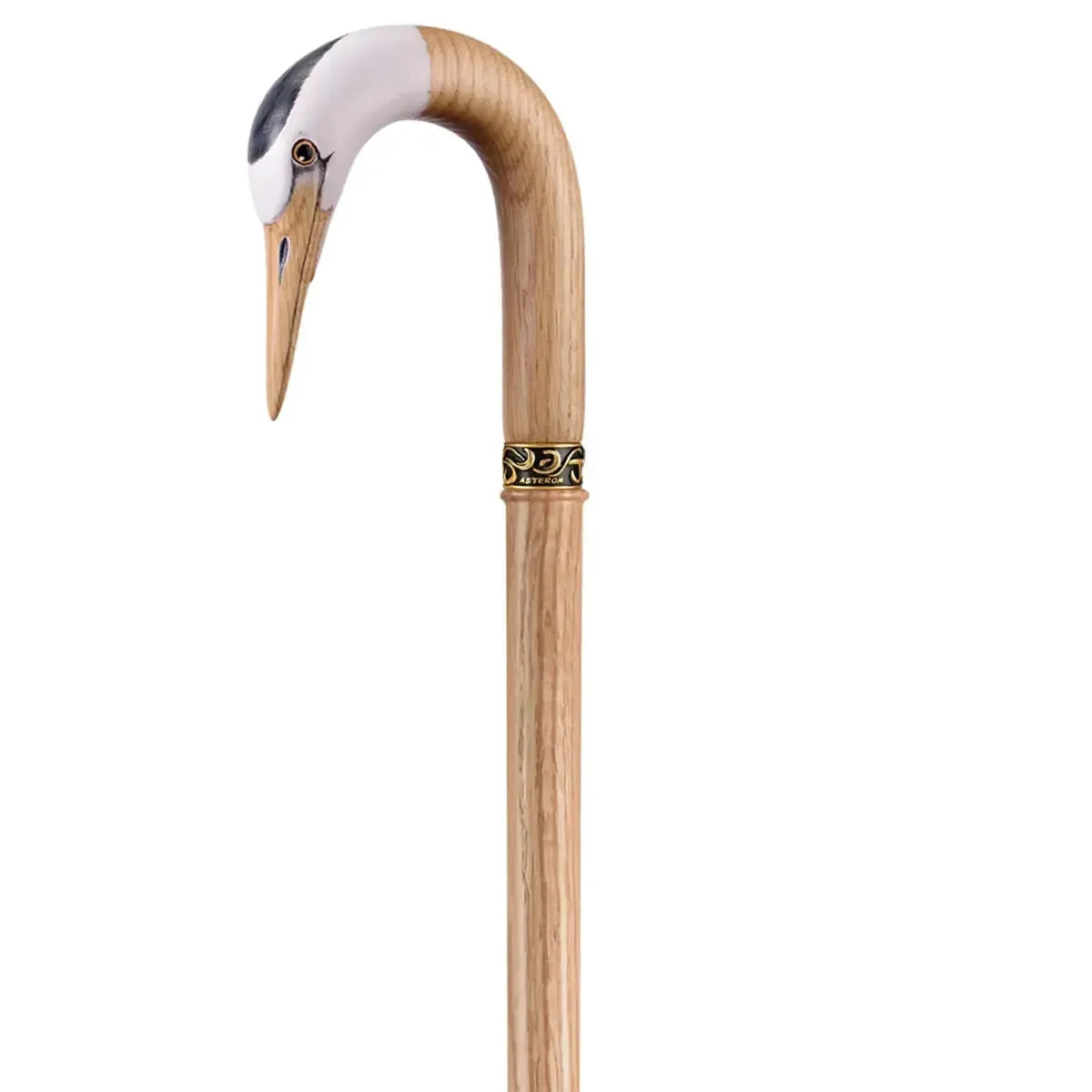 Hand-Painted Cane – Elegant Shepherd’s Crook Walking Stick with Crane Head