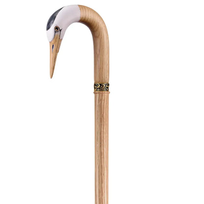 Hand-Painted Cane – Elegant Shepherd’s Crook Walking Stick with Crane Head