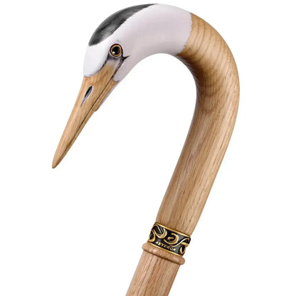 Hand-Painted Cane – Elegant Shepherd’s Crook Walking Stick with Crane Head