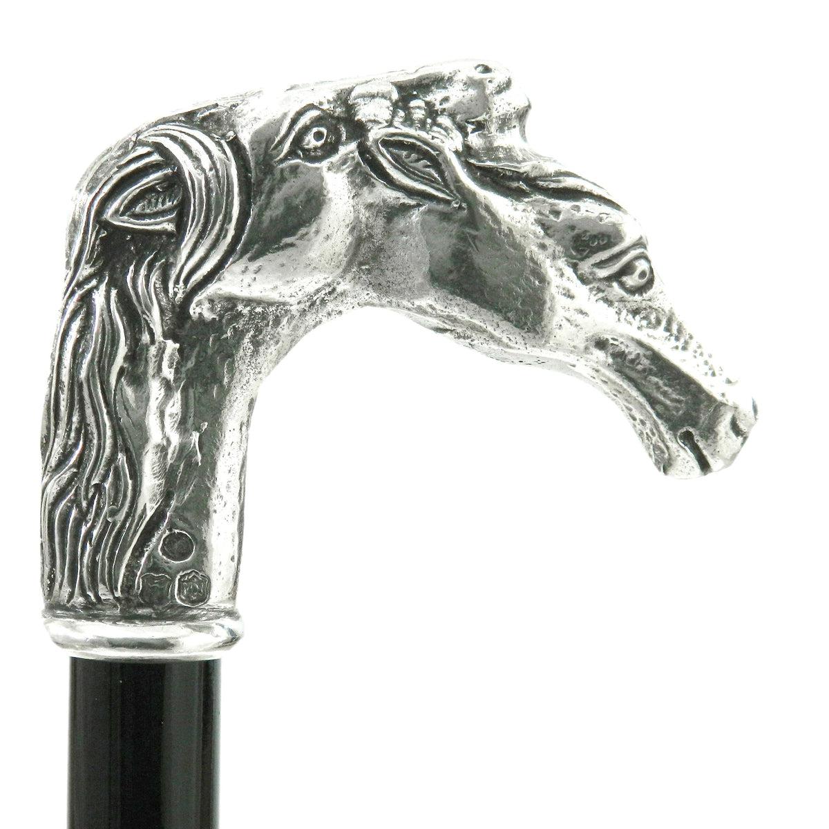 Handcrafted Pewter Horse Walking Cane - Customizable