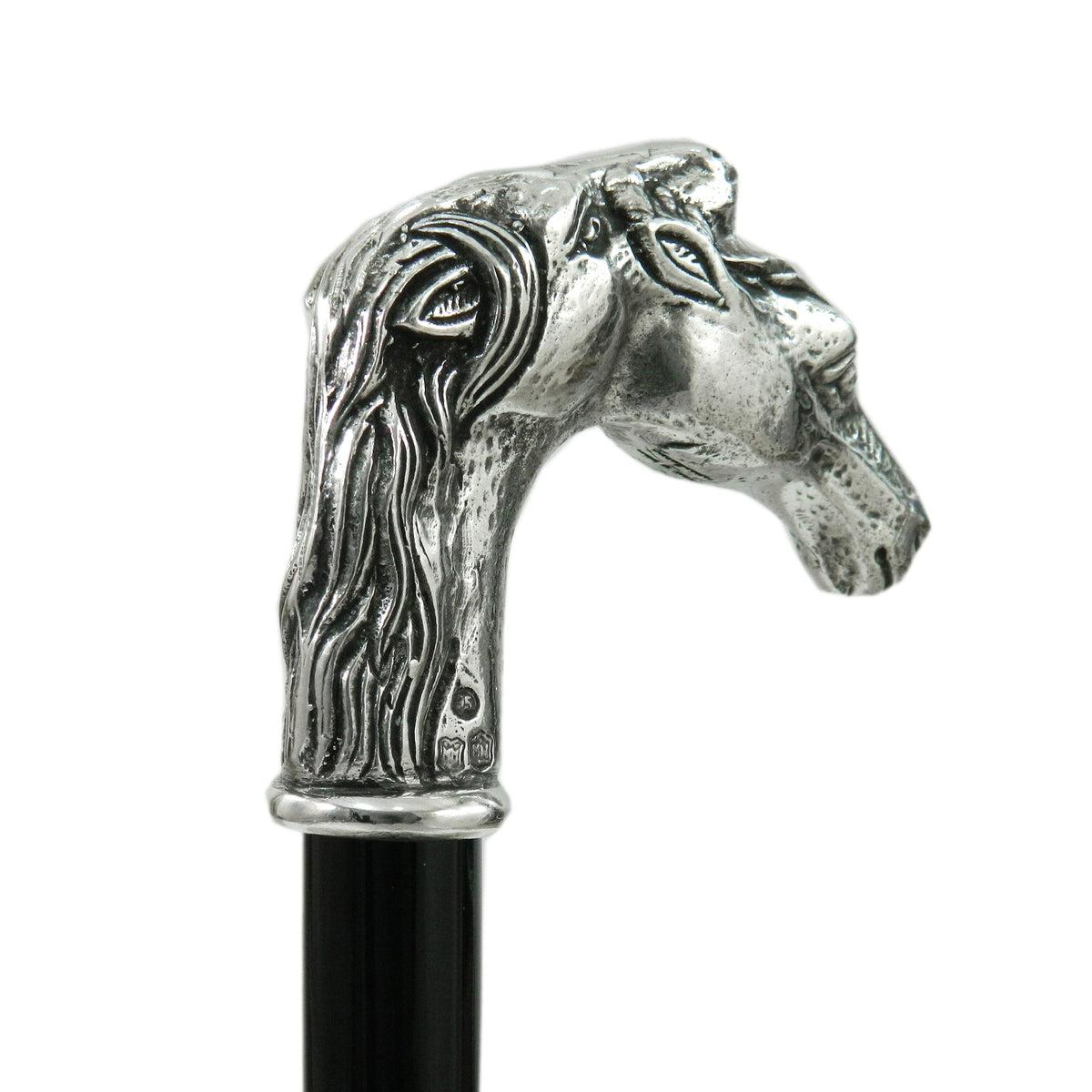 Handcrafted Pewter Horse Walking Cane - Customizable