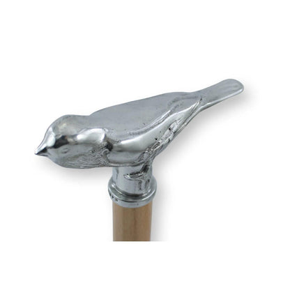 Handcrafted Solid Pewter Bird Cane or Walking Stick