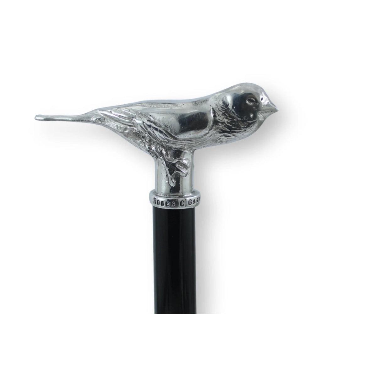 Handcrafted Solid Pewter Bird Cane or Walking Stick
