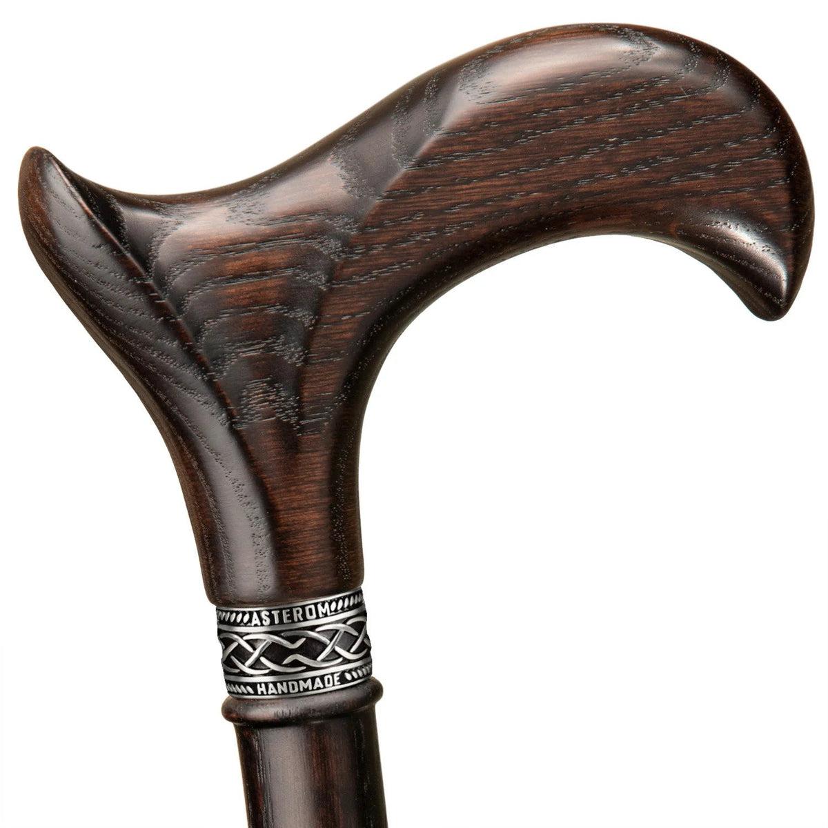 Men or Women Solid Wooden Derby Walking Cane With Palm Grip
