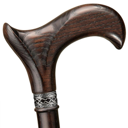 Men or Women Solid Wooden Derby Walking Cane With Palm Grip