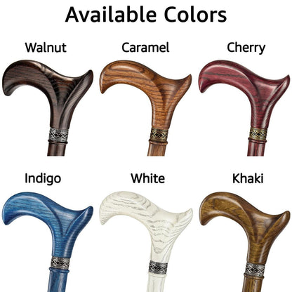 Men or Women Solid Wooden Derby Walking Cane With Palm Grip