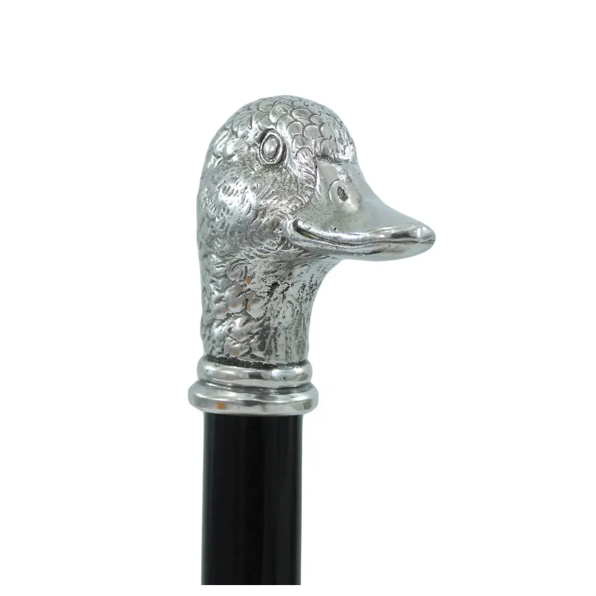 Pewter Duck Head Cane Or Walking Stick Custom Made In Italy